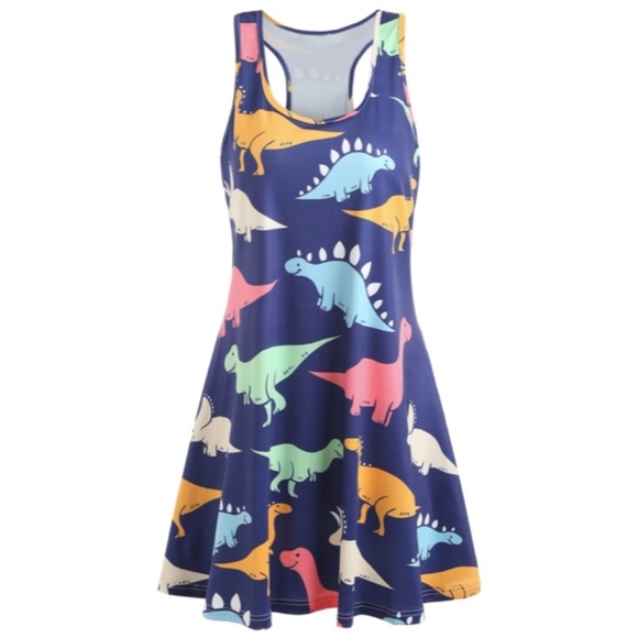 Dresses & Skirts - Dinosaur Print Racerback Swing Dress {B}